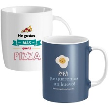 Kopjes met boodschappen
