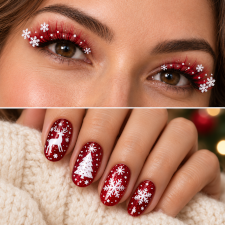 Kerstnagels, -wimpers en -sieraden