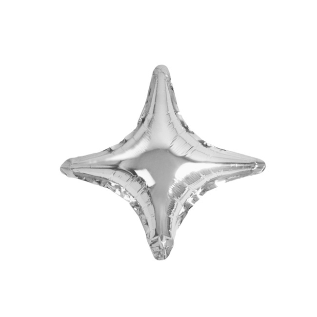 Metallic 4-puntige sterballon van 25 cm