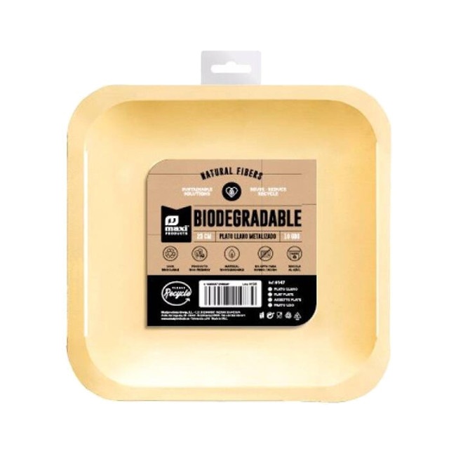 Kartonnen vierkante metalen borden van 23 cm - 10 stuks