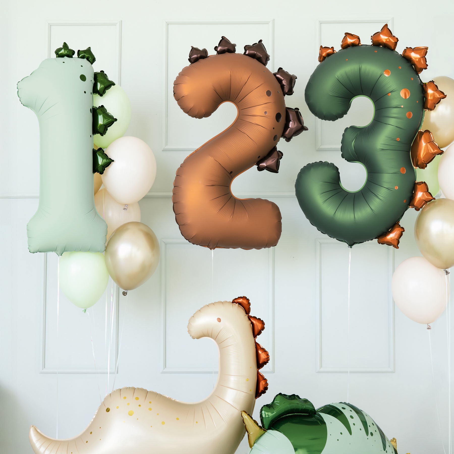 Dinosaurus Nummer Ballon 92 cm - PartyDeco - 1 Stuk - 3