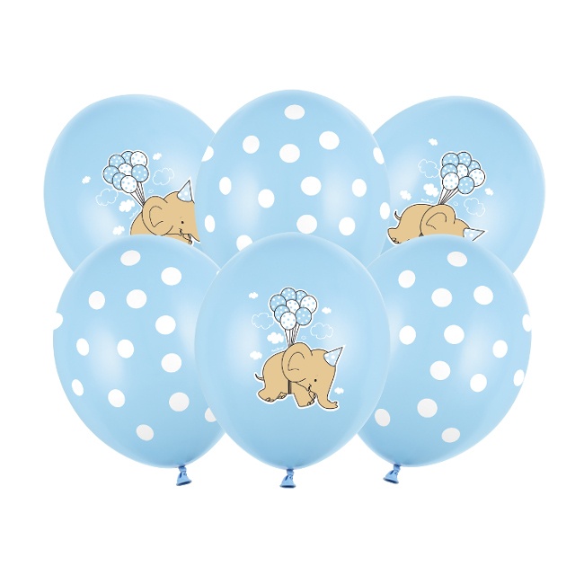 Latex ballonnen van 30 cm van Elephant Baby - 6 stuks - PartyDeco