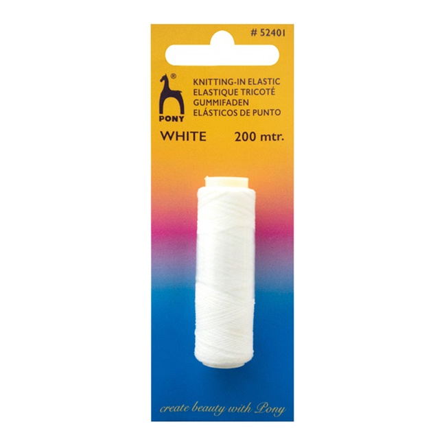 Wit of zwart elastisch garen - Pony - 200 m
