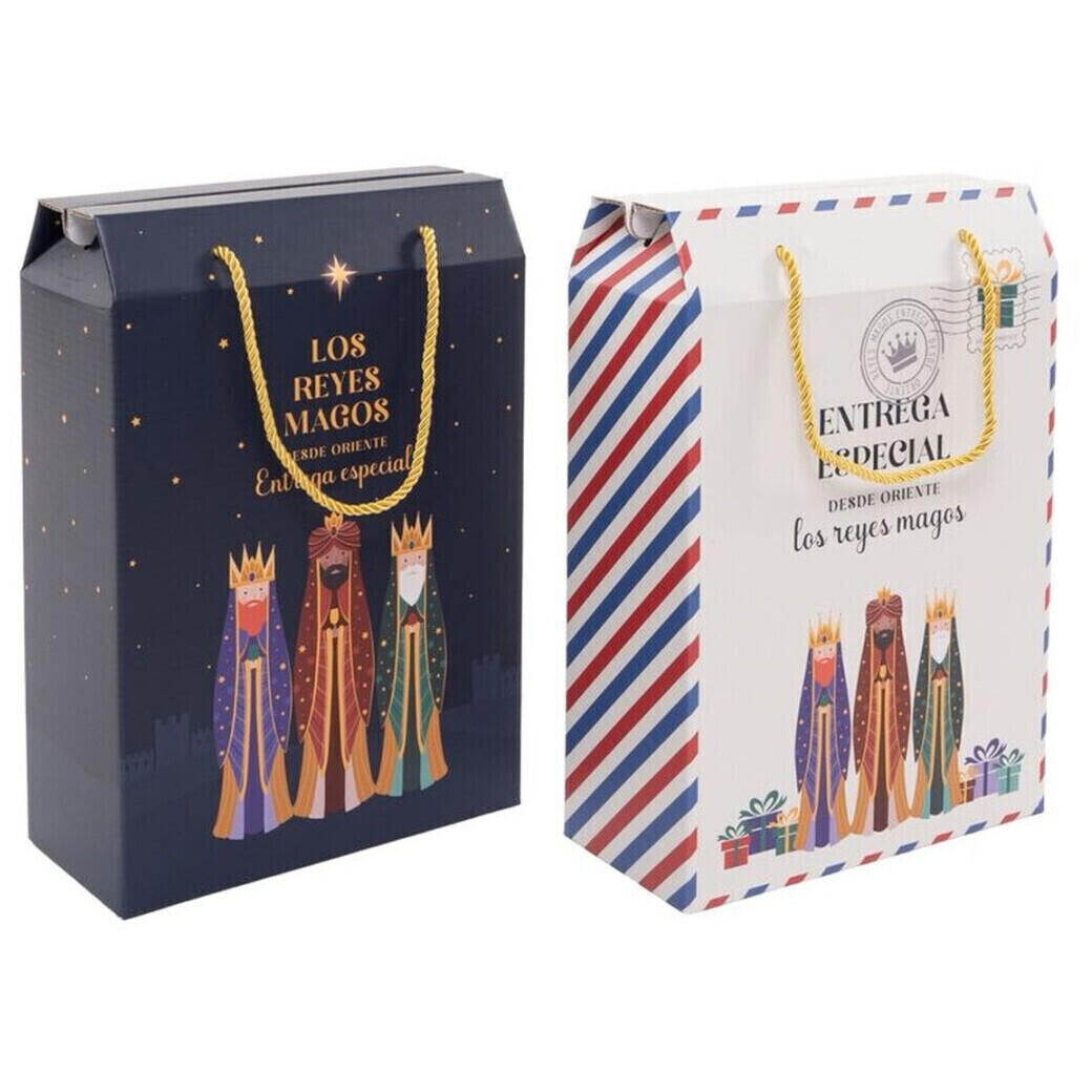 Geschenkdoos van 35 x 24 x 11 cm van de Drie Koningen met handvatten - 1 stuk
