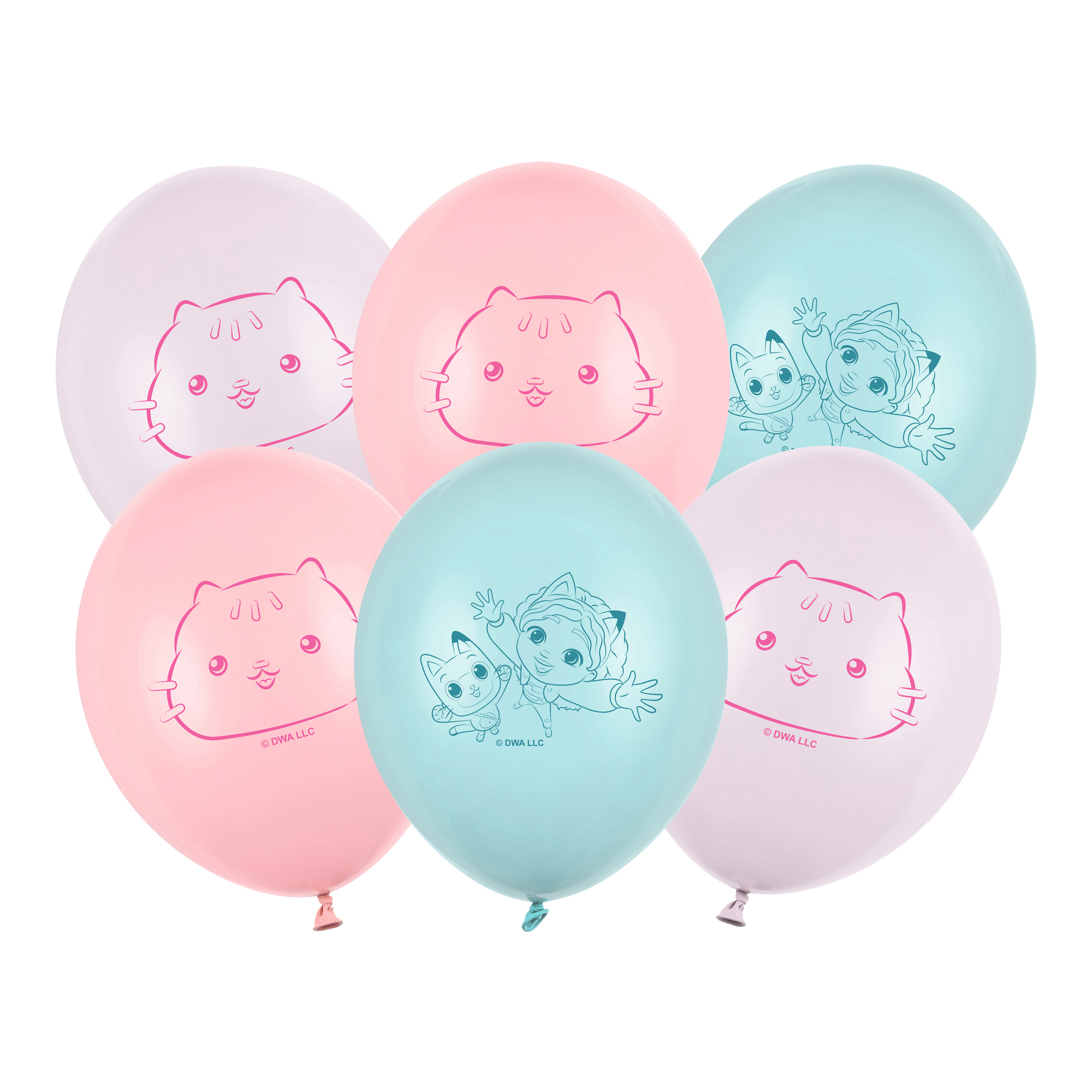 Latex ballonnen van Gabby's Dollhouse van 30 cm - 6 stuks