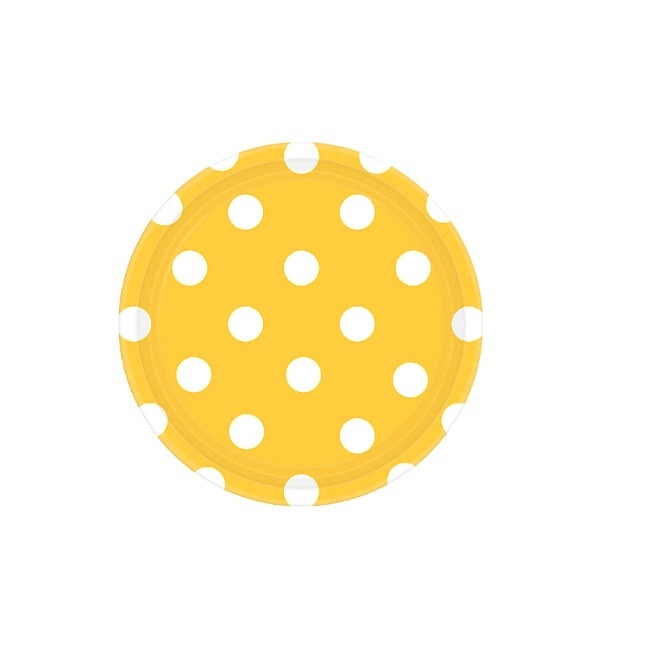 Ronde borden met witte stippen van 18 cm - 8 stuks