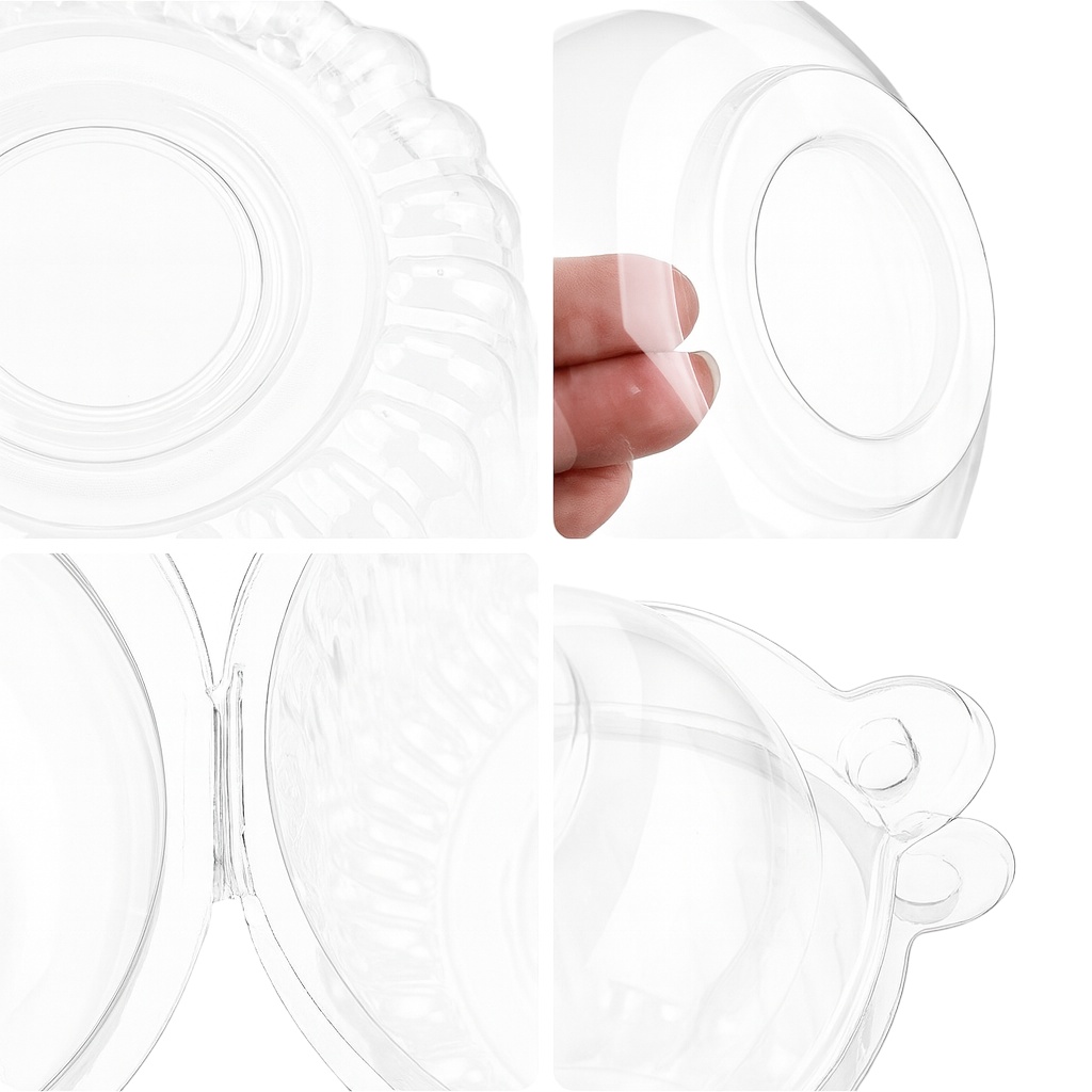 Plastic cupcake capsule met deksel 11 x 8,5 x 7,5 cm - 100 st. - 4