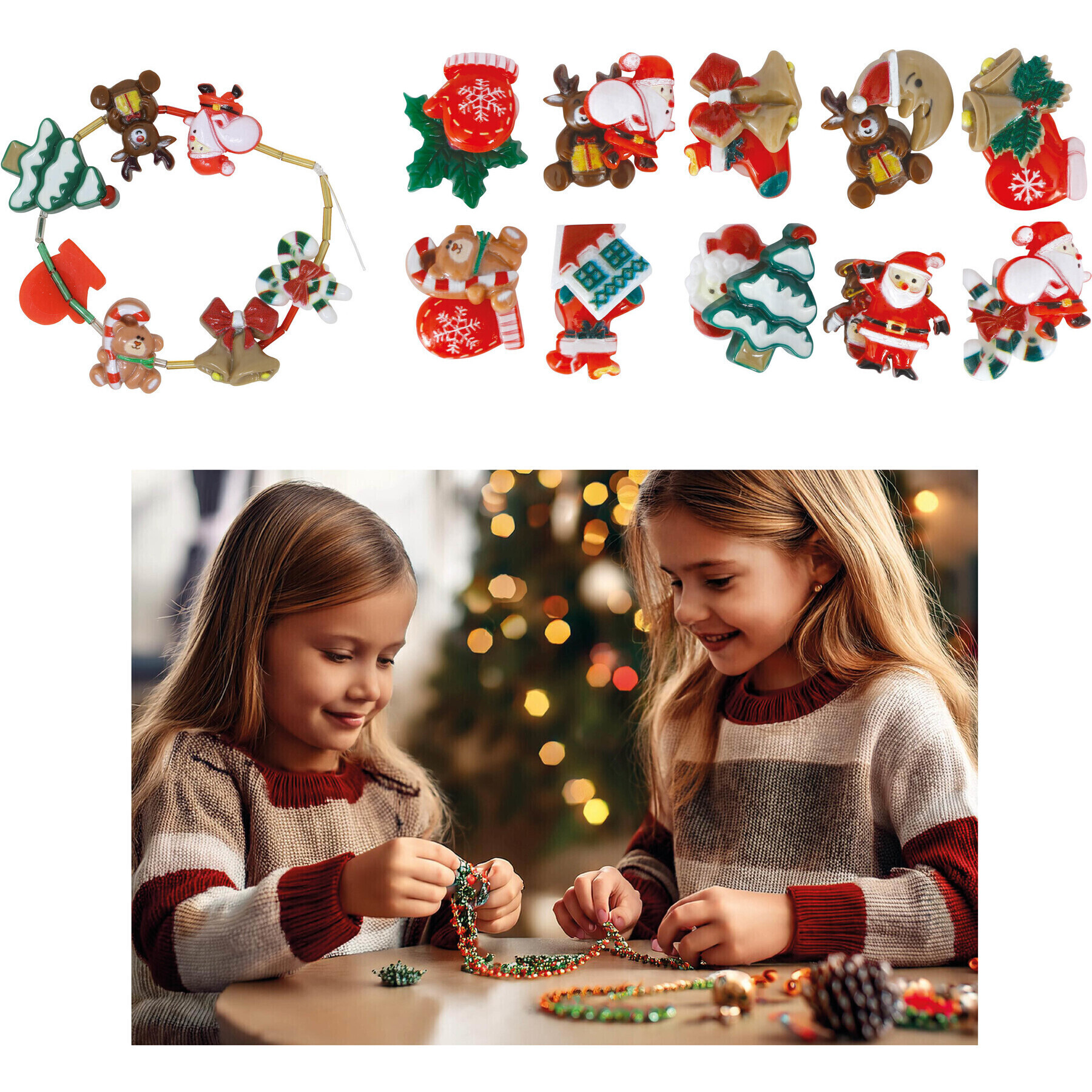Doos met kralen voor kerstarmbanden - 20 stuks