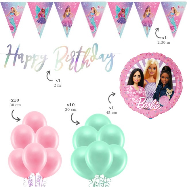 Barbie feestdecoratie pakket - 22 stuks - 2