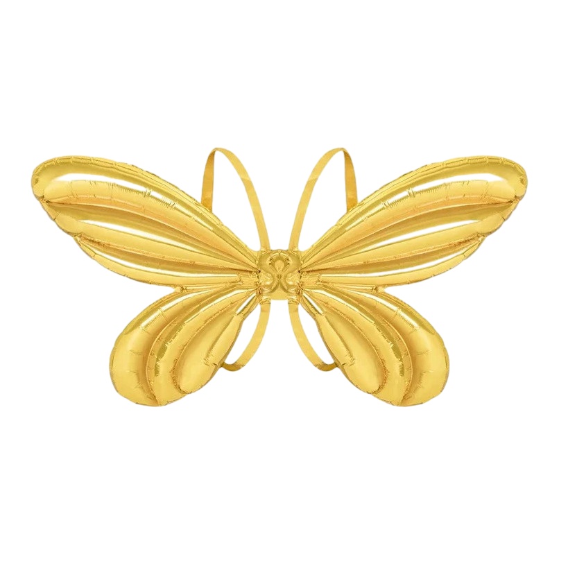 Vlinderballon met gouden vleugels 84 x 60,5 cm