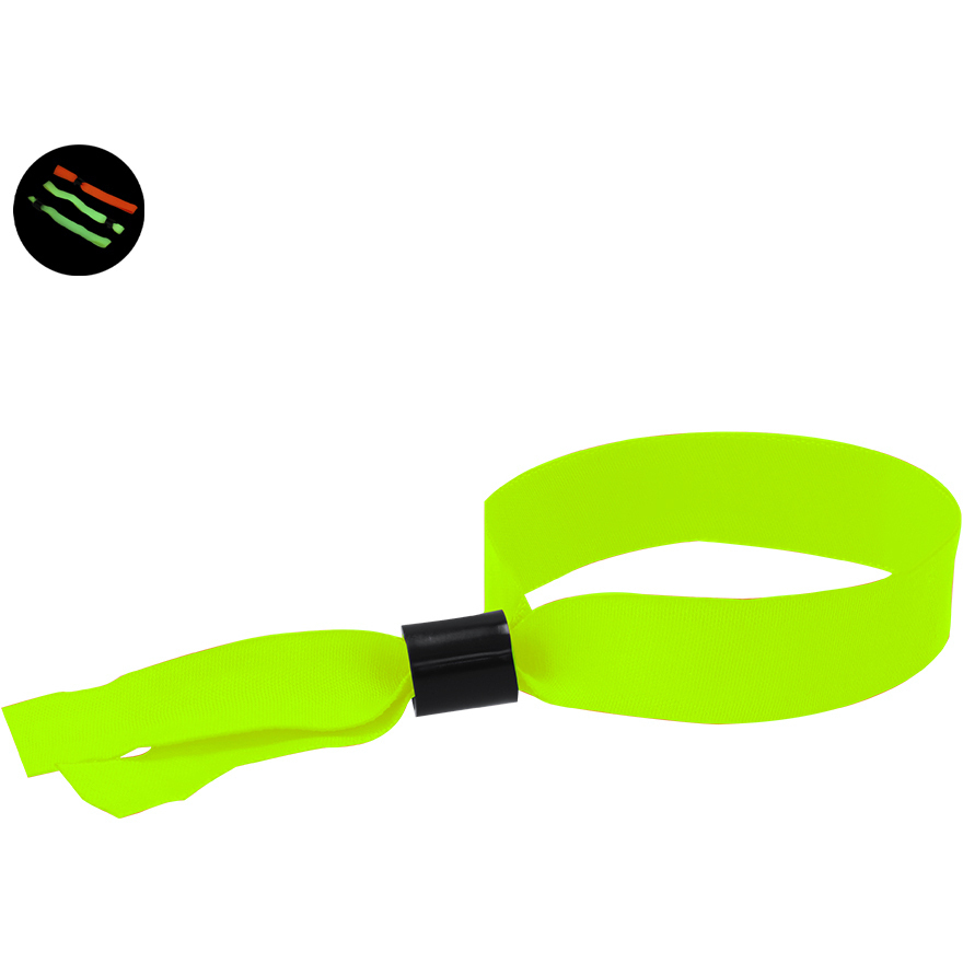 Fluorescerende stoffen armband van 1,5 cm - 50 stuks