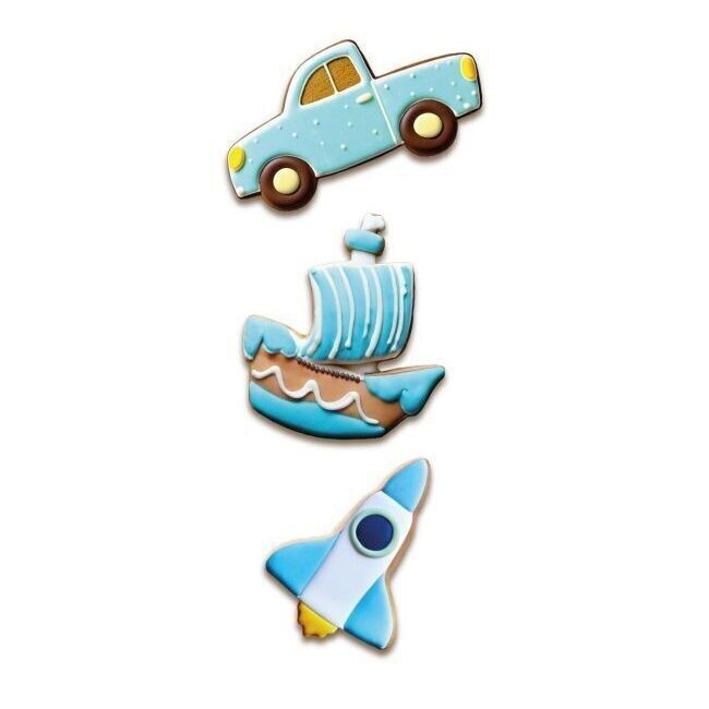 Auto-, boot- en raketvormen - Wilton - 3 stuks - 2