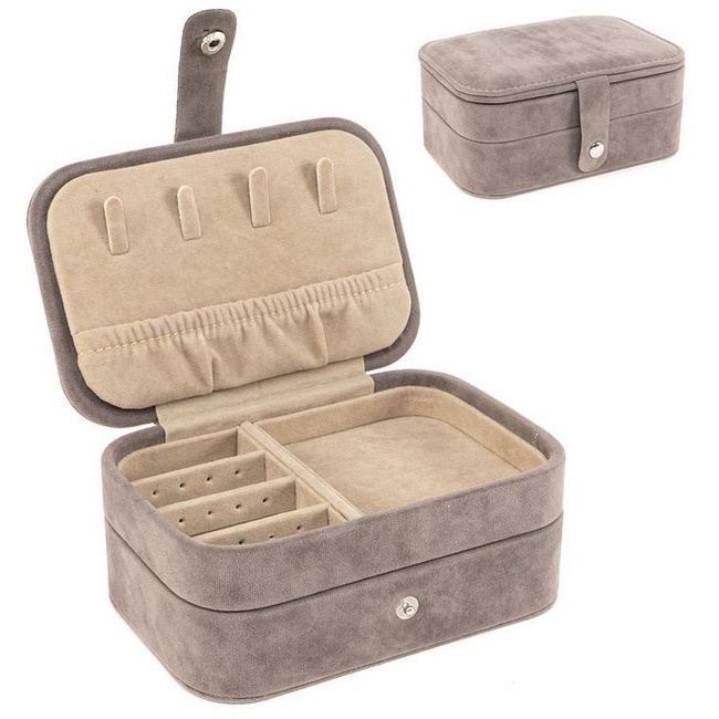 Reisjuwelenkistje met 2 niveaus van fluweel - 1 stuk