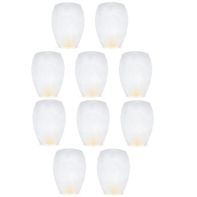 Witte vliegende lantaarn van 95 cm - 10 stuks