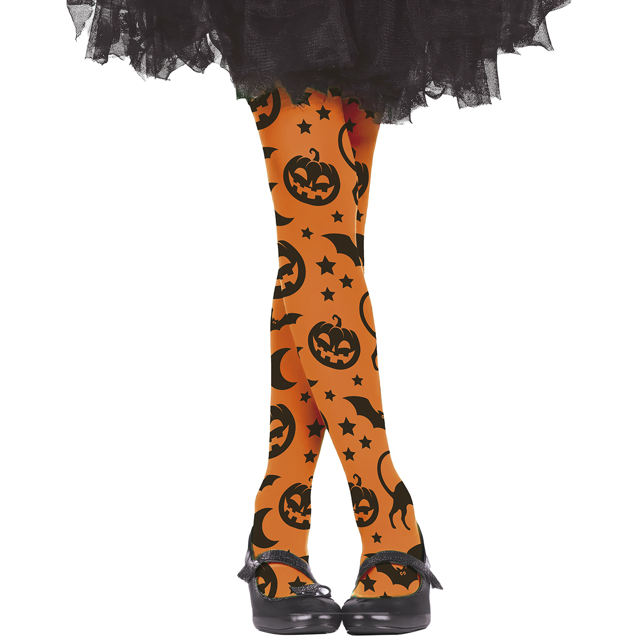 Oranje kinderpanty's met pompoenen