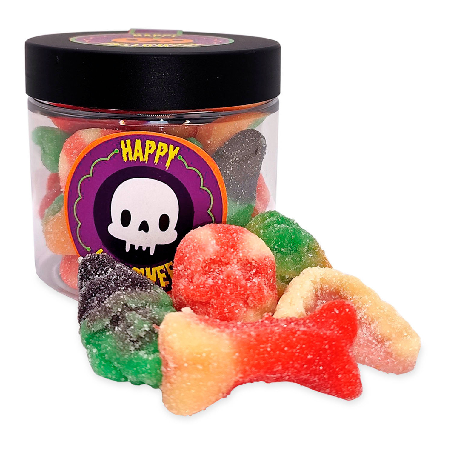 Pot met snoep van Happy Halloween van 100 gr - 1 eenheid