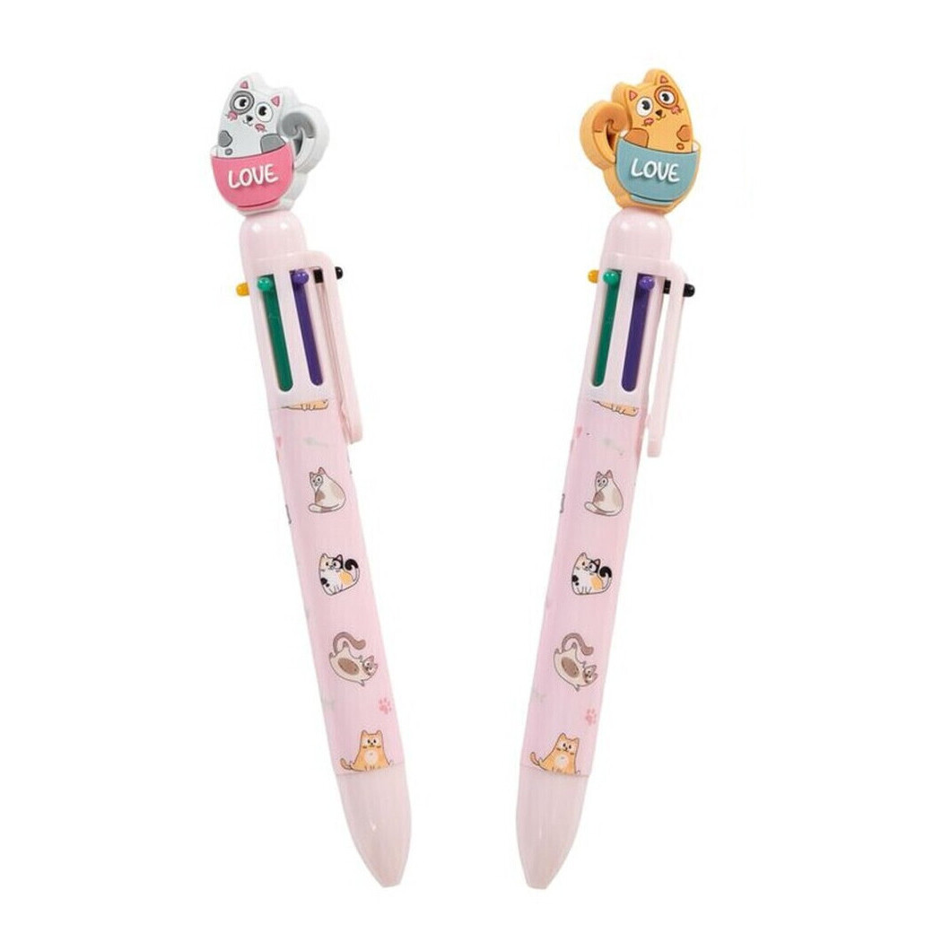 Meerkleurige kattenvormige balpen - 1 stuk