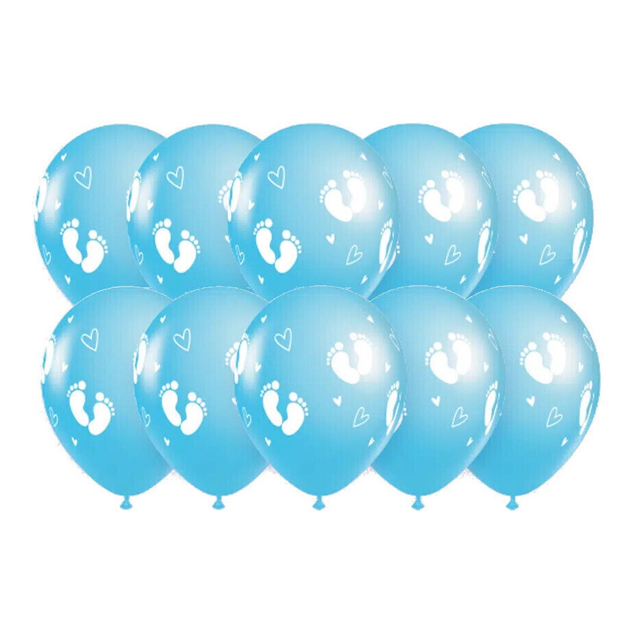 Ballonnen van 30 cm met babyvoetafdrukken - 10 stuks