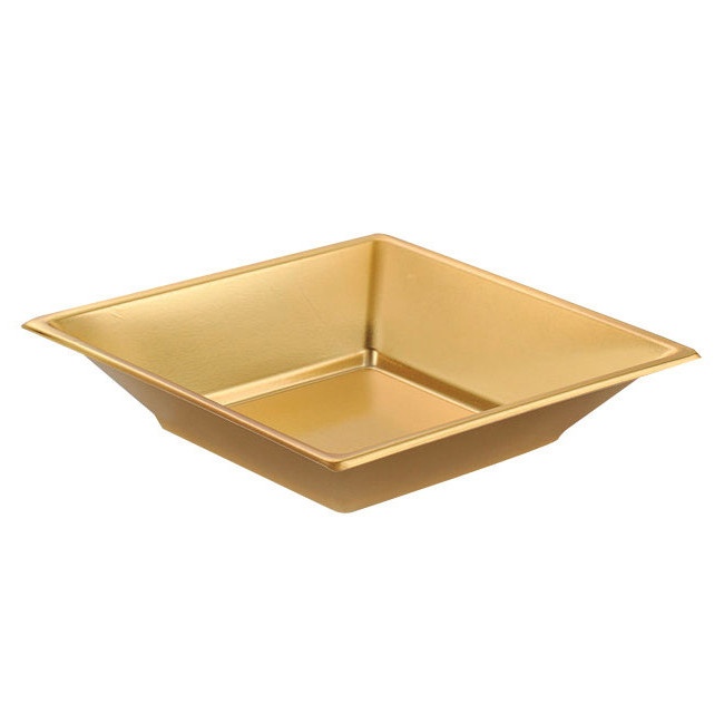 Metallic diepe plastic borden van 17 cm - 4 stuks