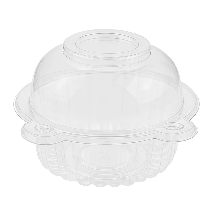 Plastic cupcake capsule met deksel 11 x 8,5 x 7,5 cm - 100 st.