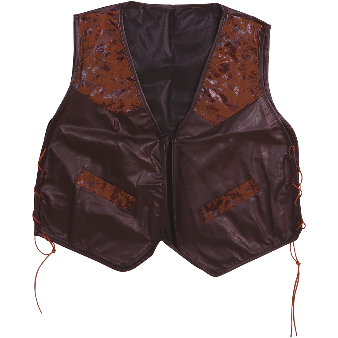 Cowboyvest in bruin kunstleer voor volwassenen - 2