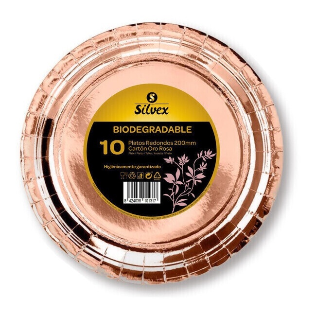 Metallic kartonnen borden van 20 cm - 10 stuks