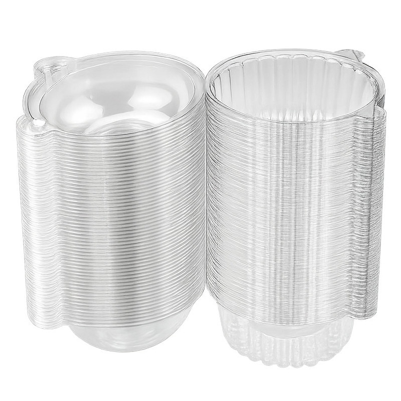 Plastic cupcake capsule met deksel 11 x 8,5 x 7,5 cm - 100 st. - 5