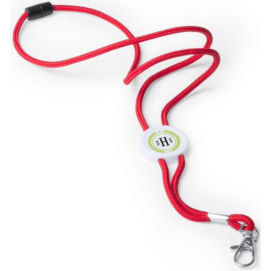 Gekleurde lanyard met haak en centrale tablet - 1 eenheid - 2