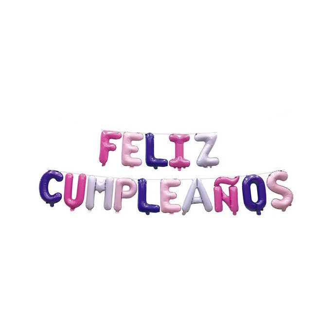 Ballon letters Gelukkige Verjaardag 45 cm - 17 eenheden