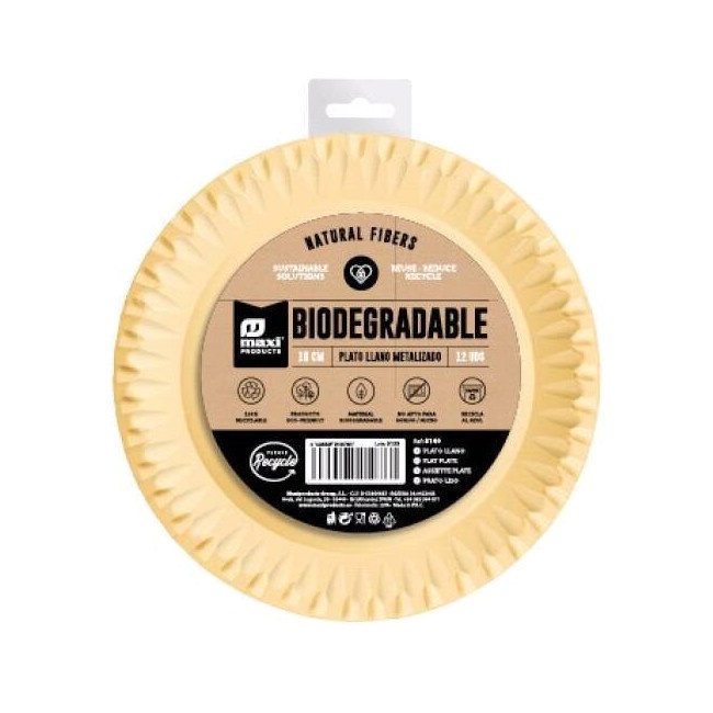 Metallic kartonnen borden van 18 cm - 12 stuks