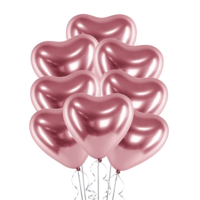 30 cm chromen latex hartvormige ballonnen - PartyDeco - 50 stuks