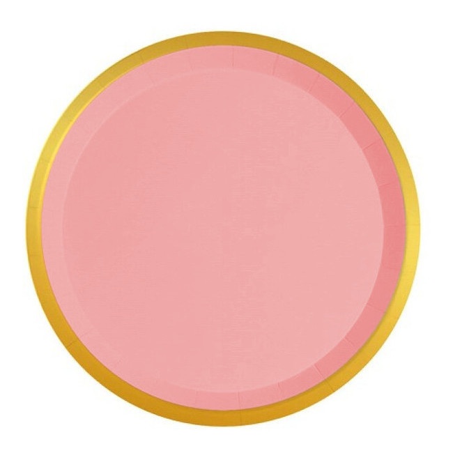 Ronde borden met gouden rand van 20,5 cm - 8 stuks