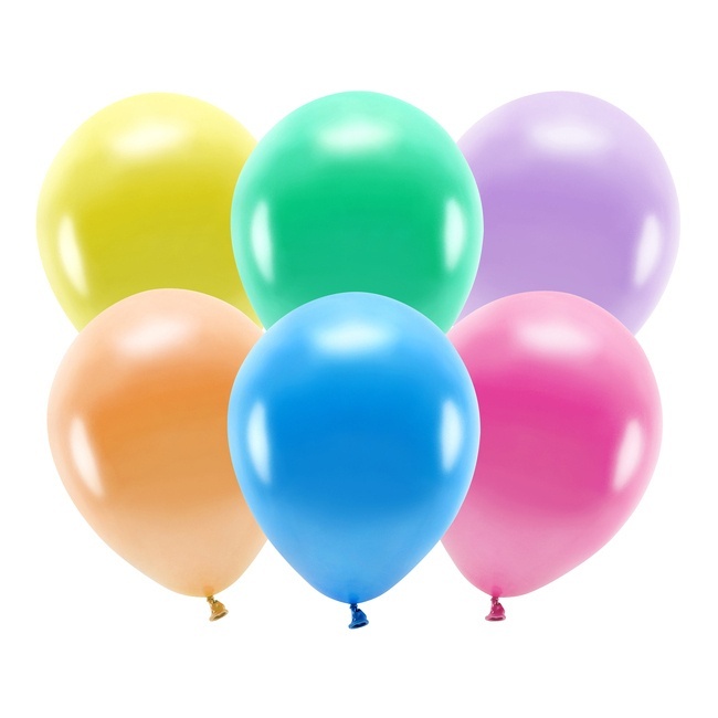 Biologisch afbreekbare gemetalliseerde latex ballonnen van 30 cm - PartyDeco - 100 stuks