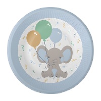 Baby Elephant borden van 22 cm - 8 stuks
