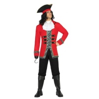 Rood piratenkapitein kostuum voor mannen