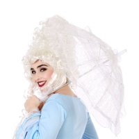 Witte vintage paraplu - 58 cm