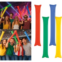 Opblaasbare plastic klapstokken - diverse kleuren - 2 stuks