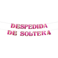 Letterslinger 'DESPEDIDA DE SOLTERA' fuchsia en goud, 5,00 m