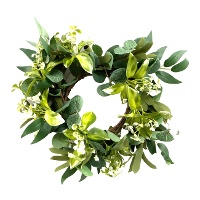Decoratieve groene kaarsenkrans van 28 cm