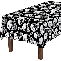 Zwart Tafelkleed met Schedels 1,37 x 2,74 m