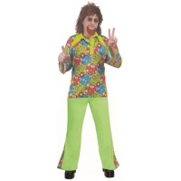 Hippie flower power kostuum voor mannen