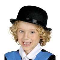 Zwarte kinder bolhoed - 55 cm