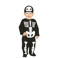 Baby skelet kostuum met capuchon