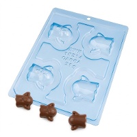 Vorm voor twee chocolade geesten van 19 x 24 x 3 cm - 4 holtes