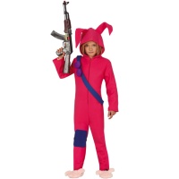 Kinder Roze Konijn Krijger Kostuum