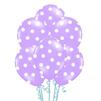 Latexballonnen met witte stippen van 30 cm - PartyDeco - 6 stuks