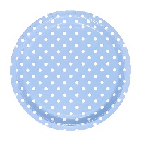 Ronde borden met witte stippen van 23 cm - 6 stuks