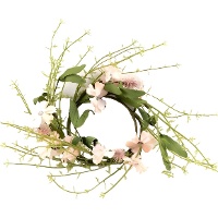 Decoratieve roze kaarskrans van 20 cm
