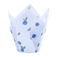 Tulpenvormige papieren muffinvormpjes voor blauwe bessen - PME - 24 stuks