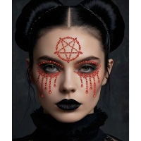 Zelfklevende gezichtssieraden in satanische stijl